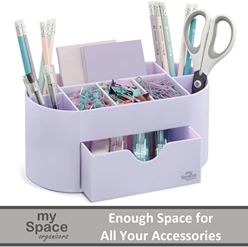 My Space Organizers Lavender Desk Organizer for Office Supplies and