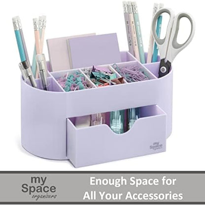 My Space Organizers Lavender Desk Organizer for Office Supplies and