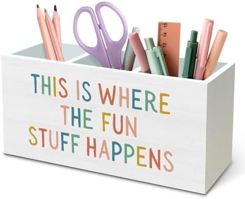 DILSJ Boho Classroom Pen Pencil Holder Organizer for Desk, Boho