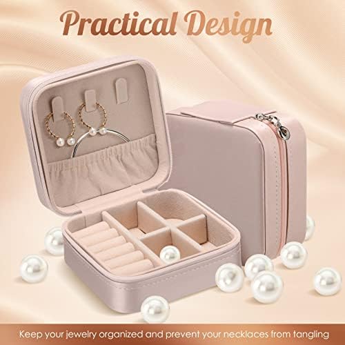Junkin 8 Pcs Travel Jewelry Boxes, Bridesmaid Gifts for Women, 4