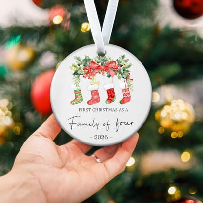 Christmas Ornaments Our First Christmas As A Family of Four Ornament