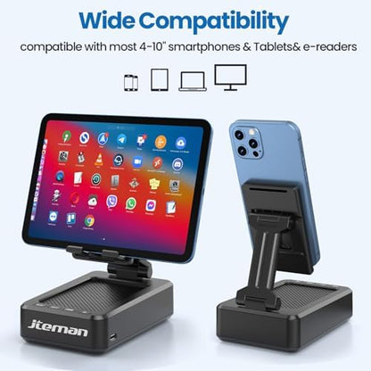JTEMAN Cell Phone Stand with Bluetooth Speaker,Birthday Gifts for Men