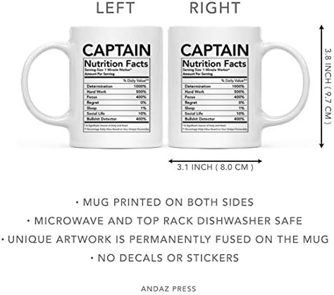 Andaz Press Funny 11oz. Ceramic Coffee Tea Mug Thank You Gift, Captain