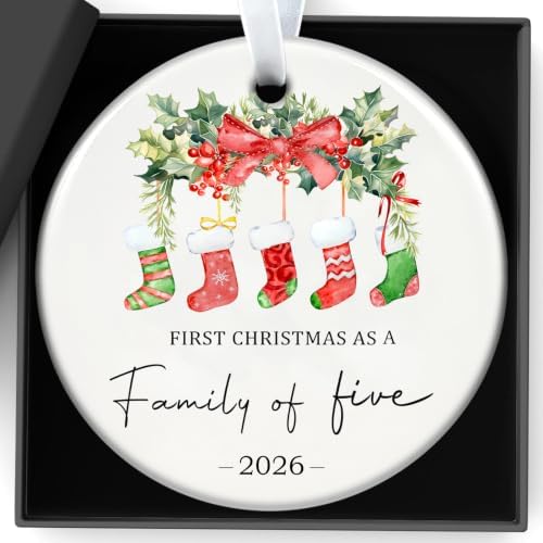 Christmas Ornaments Our First Christmas As A Family of Five Ornament