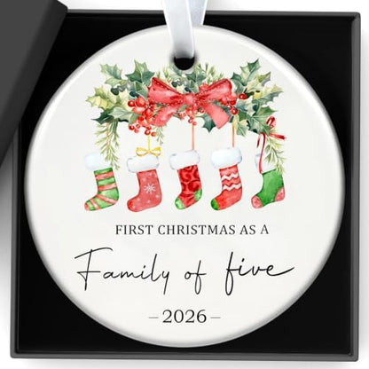 Christmas Ornaments Our First Christmas As A Family of Five Ornament