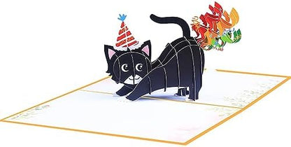 ROBBEAR Funny Cat Pop Up Birthday Card, Funny 3D Birthday Cards for