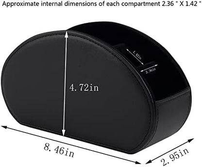 Leather Remote Control Holder with 5 Compartments TV Remote Caddy
