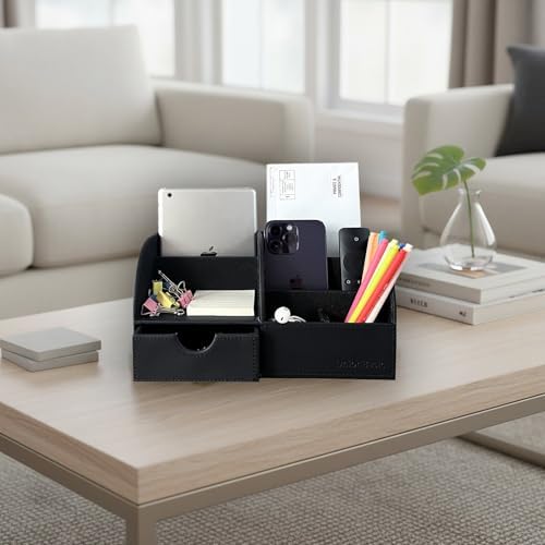 UnionBasic Desk Organizer - Multifunctional Leather Desktop Pen Holder