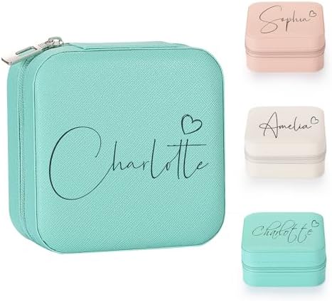 Personalized Jewelry Box for Women, Custom Travel Jewelry Case with