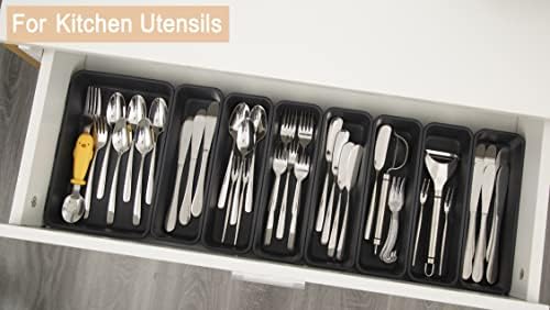 Kutesna 15PCS Interlocking Drawer Organizer, Plastic Desk Organizers
