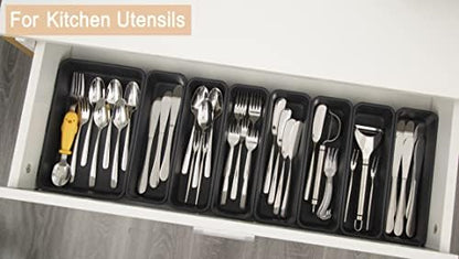 Kutesna 15PCS Interlocking Drawer Organizer, Plastic Desk Organizers