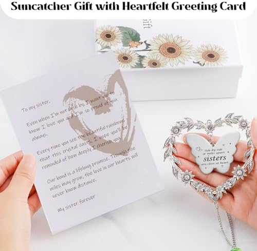 Suncatcher Gift for Sister Birthday, Best Sister Ever Crystal Ornament