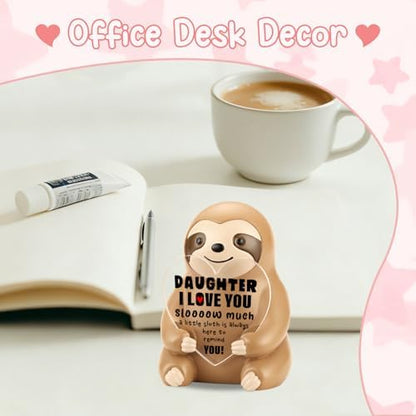 Funny Sloth Figurine Gift for Daughter, Motivation Sentimental Present