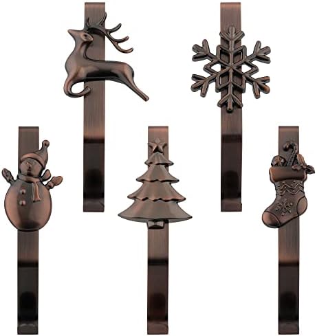 URATOT Pack of 5 Christmas Stocking Holders Mantel Stocking Hangers