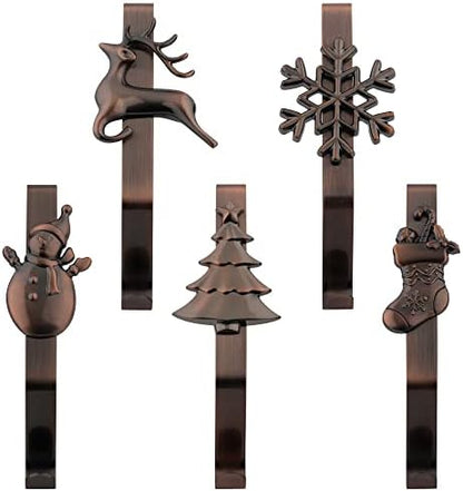 URATOT Pack of 5 Christmas Stocking Holders Mantel Stocking Hangers