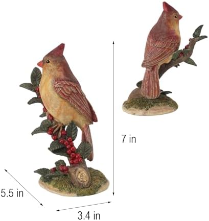 Braxio Bird Figurines Home Decor – Resin Red Cardinal Figurine on