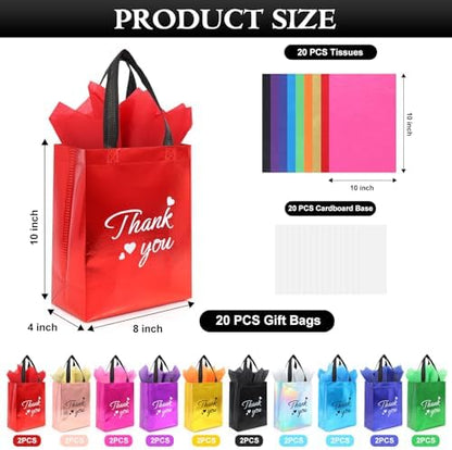 Addblu 60 Pcs Employee Appreciation Bulk Reusable Gift Bags with