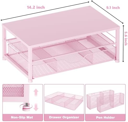 OPNICE Desk Organizer and Accessories, 2-Tier Computer Monitor Stand