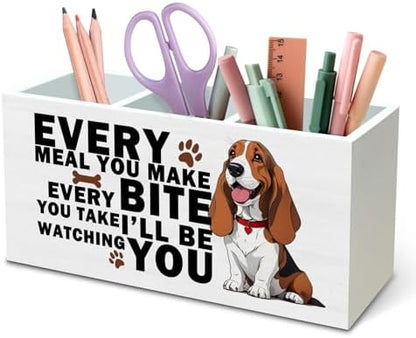 DILSJ Funny Basset Hound Kitchen Utensil Holder for Countertop, Basset