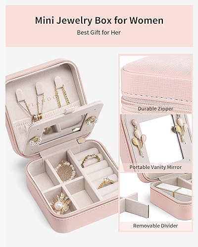 VLANDO Valentines Day Gifts - Small Travel Jewelry Box Organizer