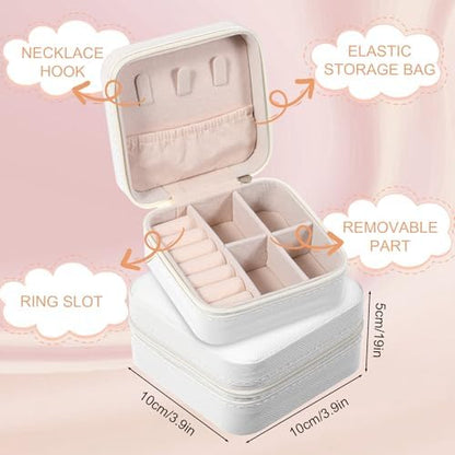 Kifmurase 10Pcs Travel Jewelry Case, Bridesmaid Gifts Box, Small PU
