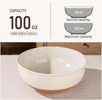AmorArc 9.8’’ Ceramic Serving Bowls, 3.1 Qt Extra Large Salad Bowls