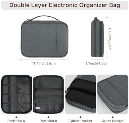 Dadanism Electronics Travel Organizer Case, Double Layers Cord