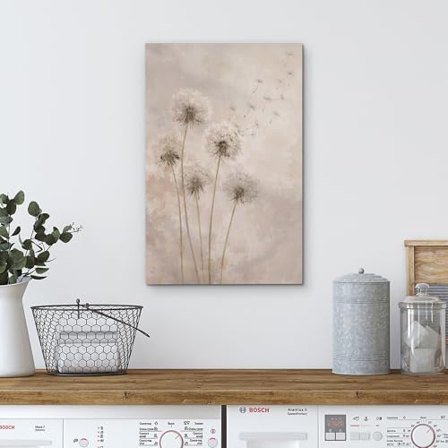 wall26 Canvas Print Wall Art Dandelion Neutral Watercolor Dandelion