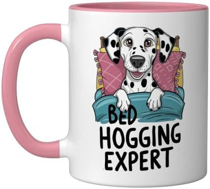 Dalmatian Dog Bed Hogging Expert Pet Lover Humor Ceramic Mug