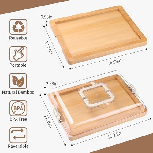 CAWIU Portable Charcuterie Board with Lid, Travel Cheese Board & Snack