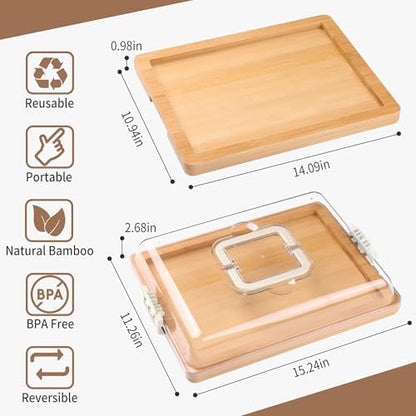 CAWIU Portable Charcuterie Board with Lid, Travel Cheese Board & Snack