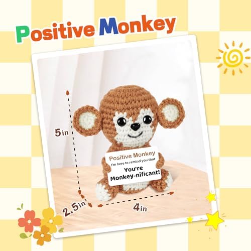 Hoedia Cute Funny Gift for Her/Him/Friend/Coworker, Positive Crochet