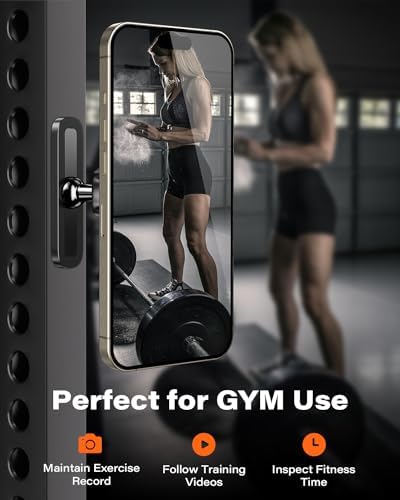 APPS2Car Gym Magnetic Phone Holder, Aluminum Alloy Base & Ball Joint