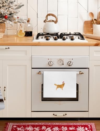 Christmas Golden Retriever Kitchen Towels, Golden Retriever Gifts for