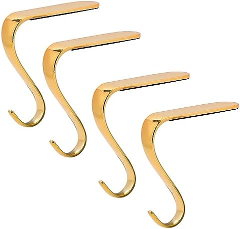 DOYOLLA Christmas Stocking Holders Xmas Fireplace Hanger Hooks Holiday