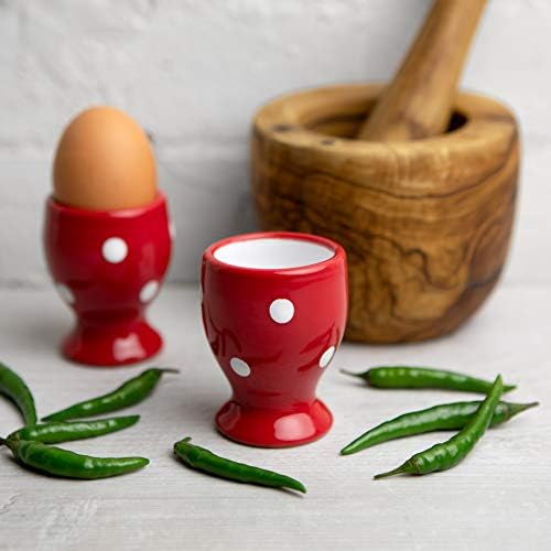 City to Cottage Ceramic Egg Cup Holder Set of 2, Soft Boiled Egg Cups