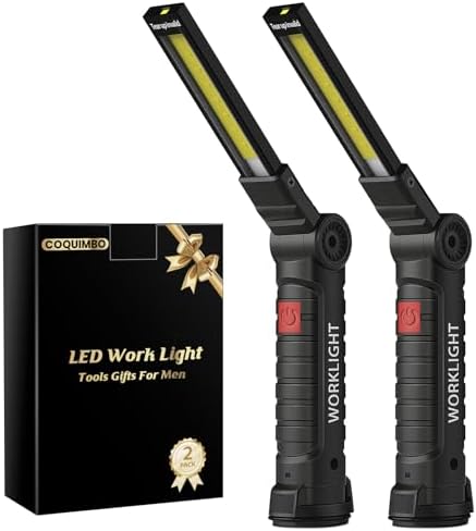 Coquimbo 2 Pack Rechargeable Work Light, Christmas Dad Gifts for Men