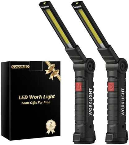 Coquimbo 2 Pack Rechargeable Work Light, Christmas Dad Gifts for Men