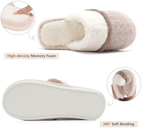 GOEWY Cozy Slippers for Women Indoor Outdoor House Shoes with Memory