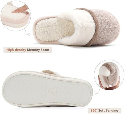 GOEWY Cozy Slippers for Women Indoor Outdoor House Shoes with Memory