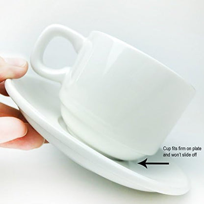 Huji Stack-able Porcelain 4 Ounces Espresso Turkish Coffee Cups and
