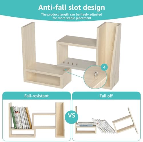 Desktop File Organizer Desk Organizer Shelf - Wooden Office