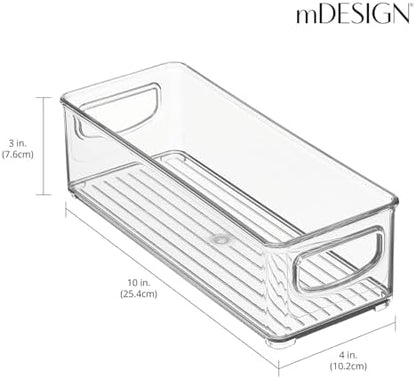 mDesign Small Plastic Office Storage Container Bins with Handles for