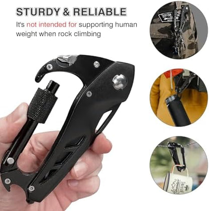 FUNBRO Multitool Carabiner with Pocket Knife, Bottle Opener