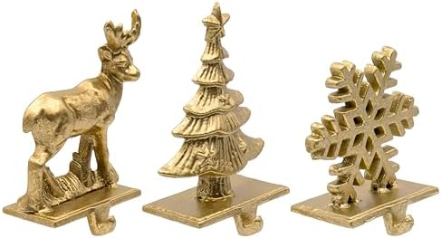 Red Co. Set of 3 Snowflake, Reindeer & Christmas Tree Decorative Cast