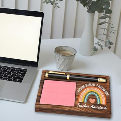 Teacher Assistant Sticky Note Holder, Cute Desk Note Pad Stand Gift