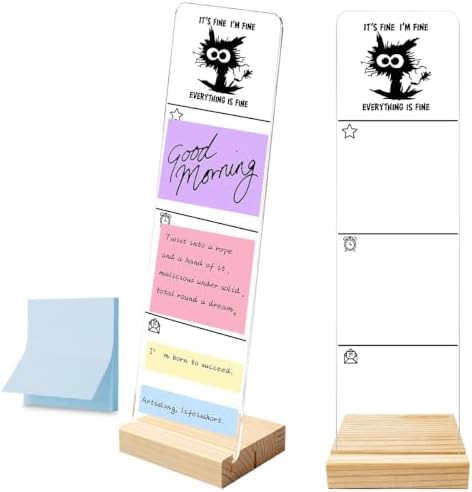 Monitor Memo Board with Removable Wooden Base Acrylic Portable Sticky