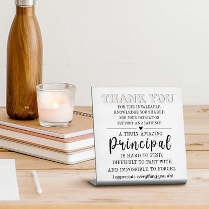 Principal Appreciation Gift Thank You Leadership Resin Desk Sign Decor