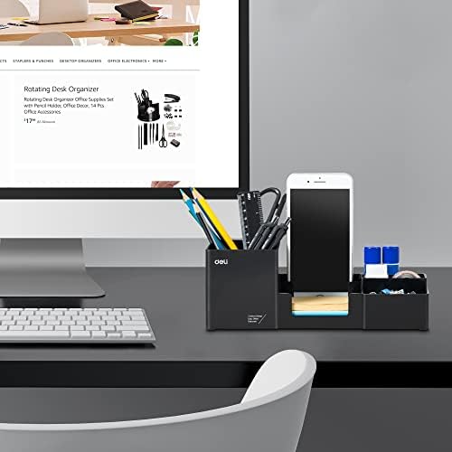 deli Desk Organizer, Plastic Desktop Organizer with Pencil Holder and