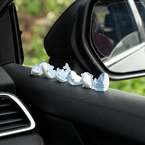 Rislobx 6Pcs Luminous Shark Car Dashboard Decorations, Mini Shark